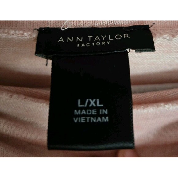Ann Taylor Factory Top Size L /XL Blush Pink Sweater Blouse Dolman Short Sleeve - Picture 7 of 10